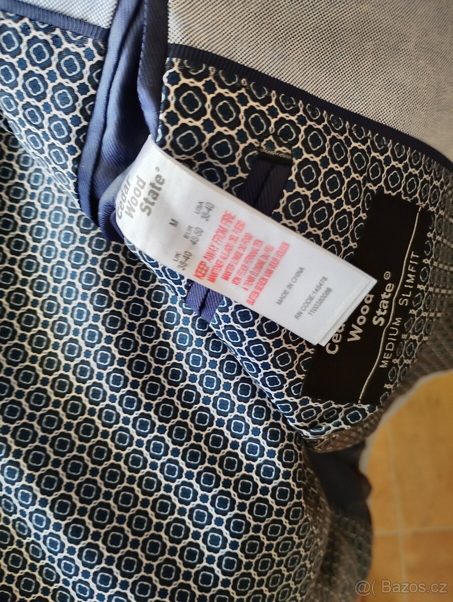 Luxusní pánské sako sv. modré nové vel. M štíhlé (48-50) Ced - 3