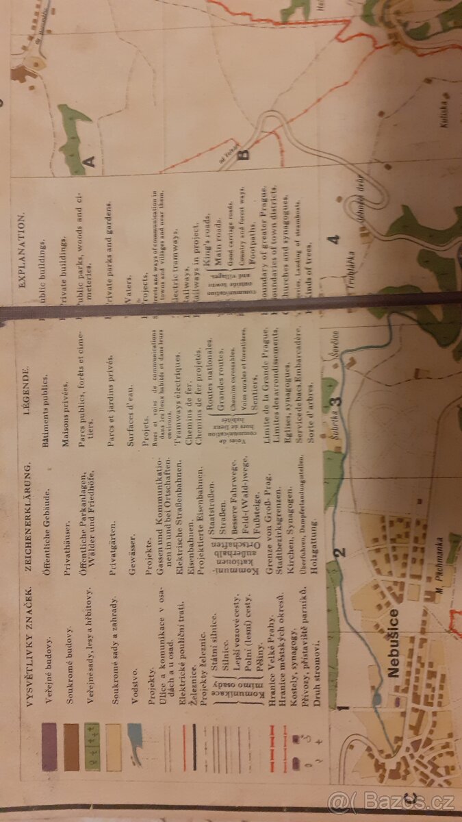 Stará mapa Prahy - 3