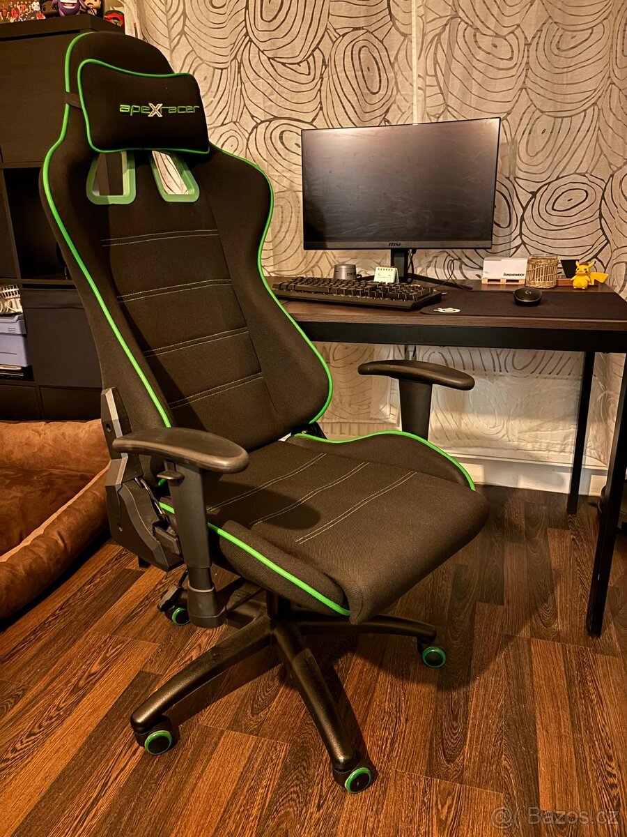 Herní židle LAMBJERG černá síťovina/zelená - 3