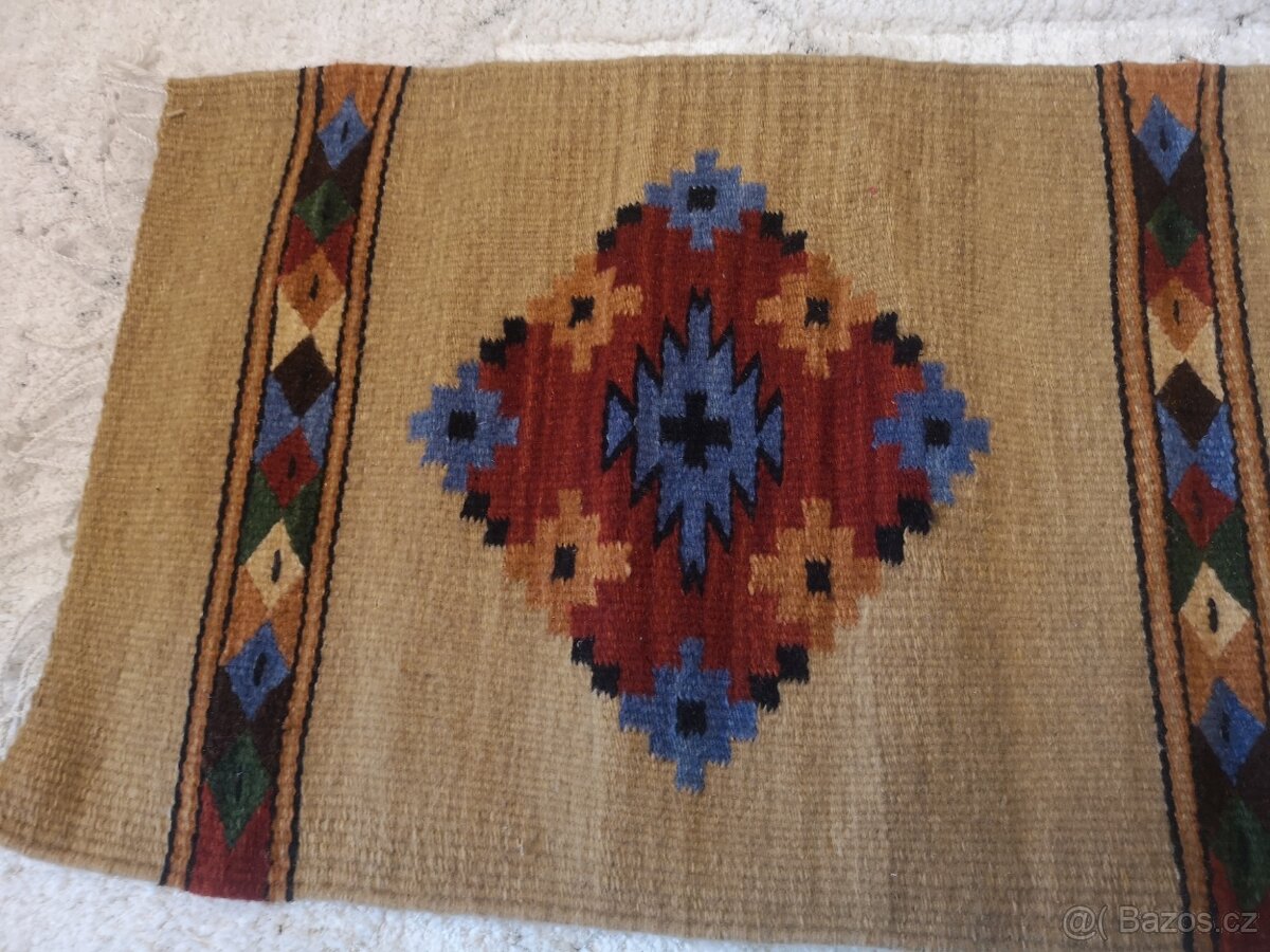 Vlněný koberec běhoun 103x41 cm - ručně tkaný - 3