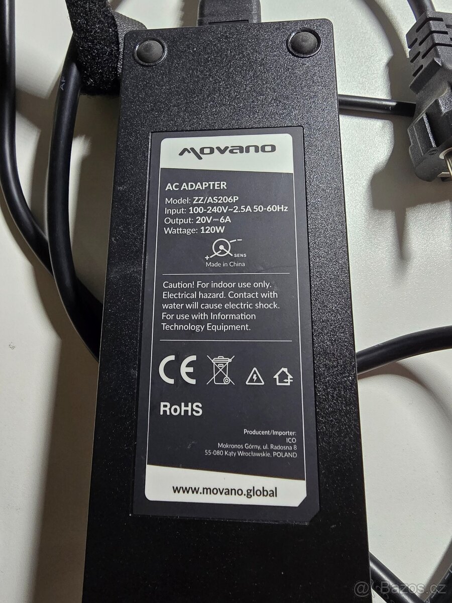Adaptér Movano pro notebook ASUS 20V 6A (4.5 x 3.0 pin) - 3