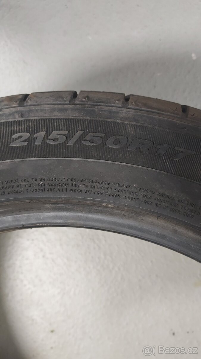 Prodám letní pneu Nexen 215 50 R17 - 3