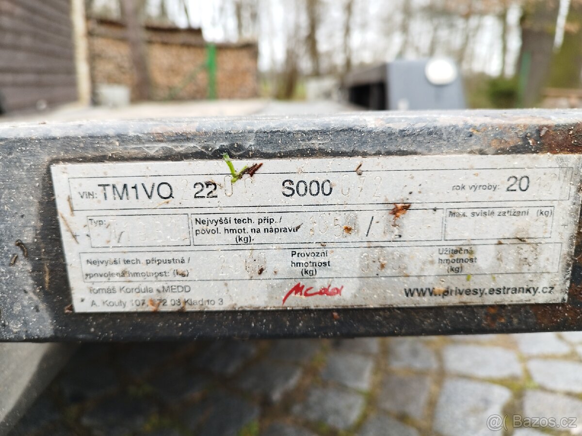 Dvouosý vlek, podval 2000kg - 3
