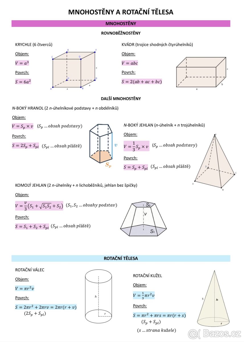 Maturitní otázky matematika - 3