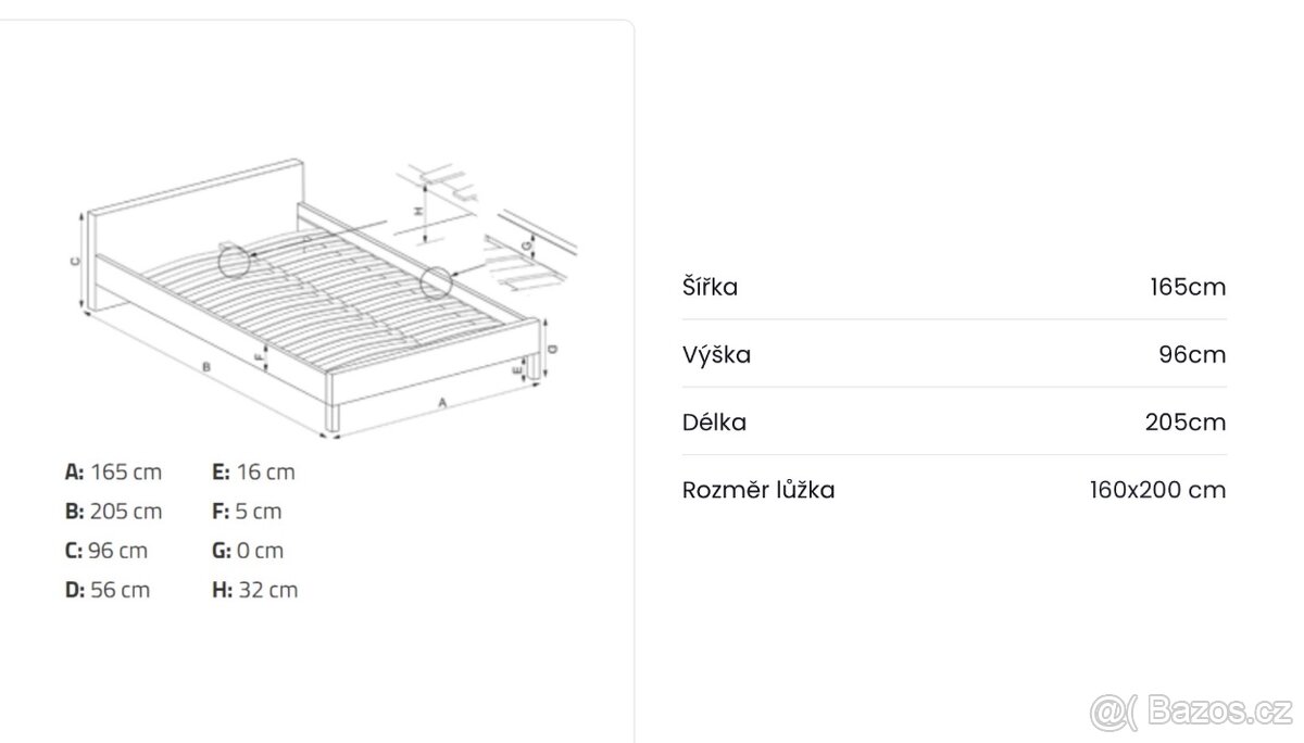 Prodám novou postel 160x200 - 3