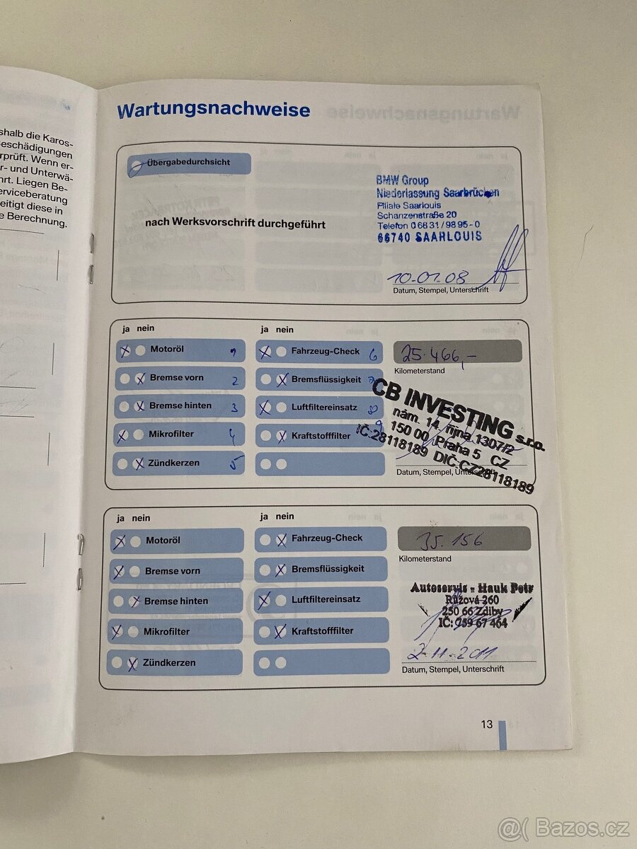 Servisní knížka BMW e90 - 3