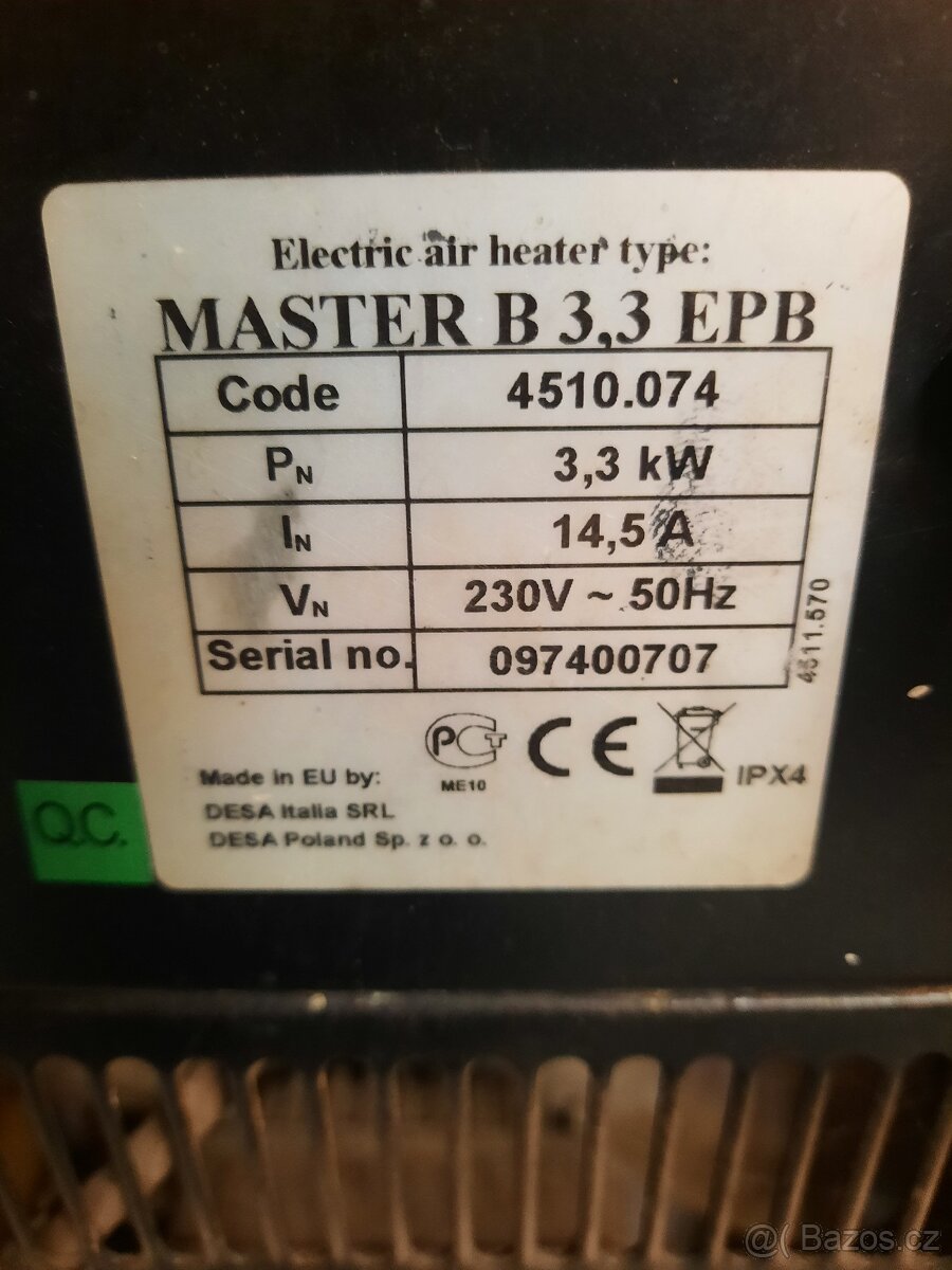 Elektrické topidlo Master 3,3kw - 3