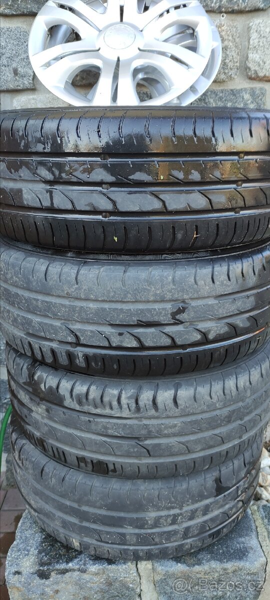 Plechové disky+pneumatiky Continental 195x55xR15 - 3