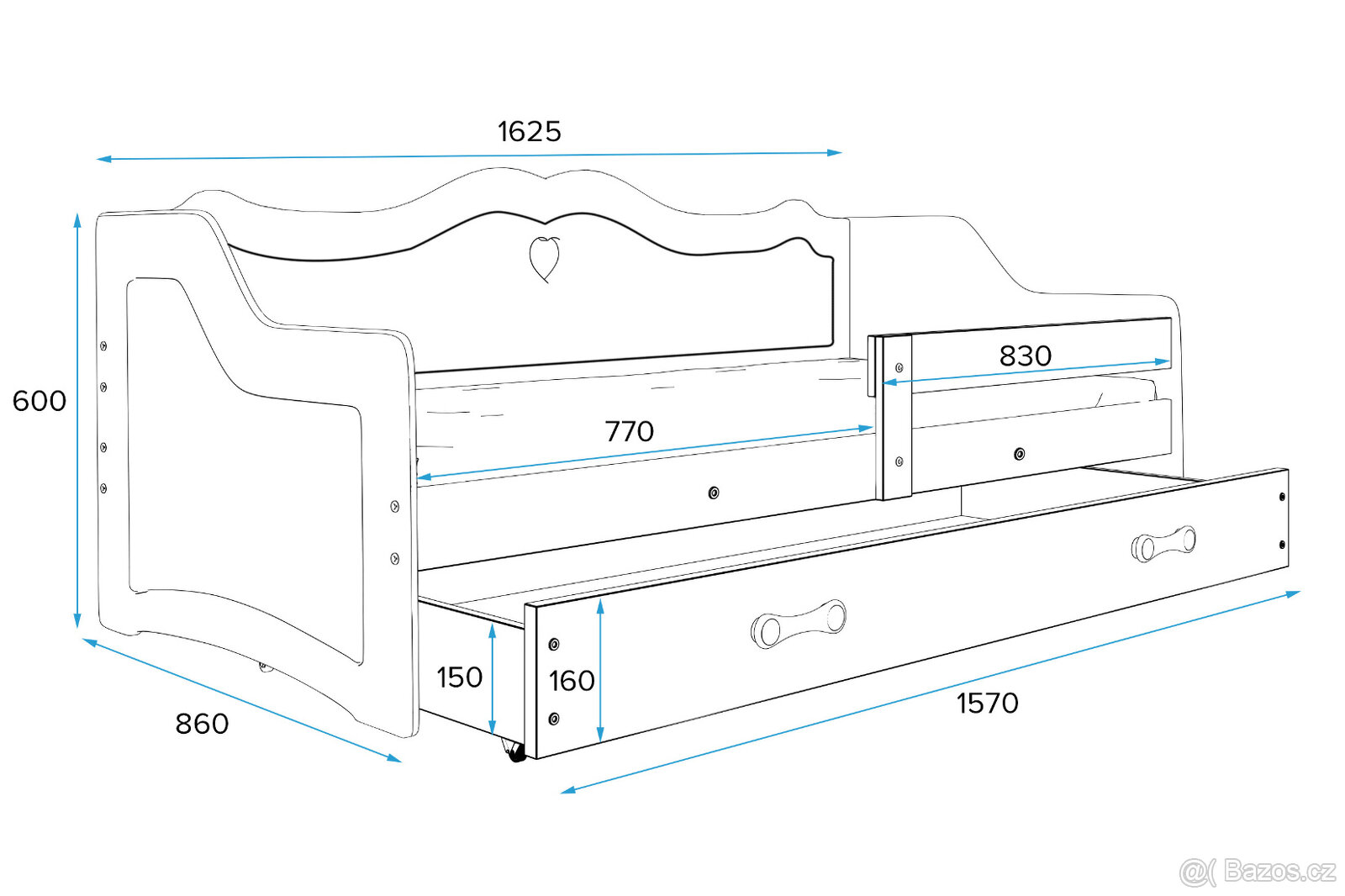 Dětská postel Julie 160x80 - 3