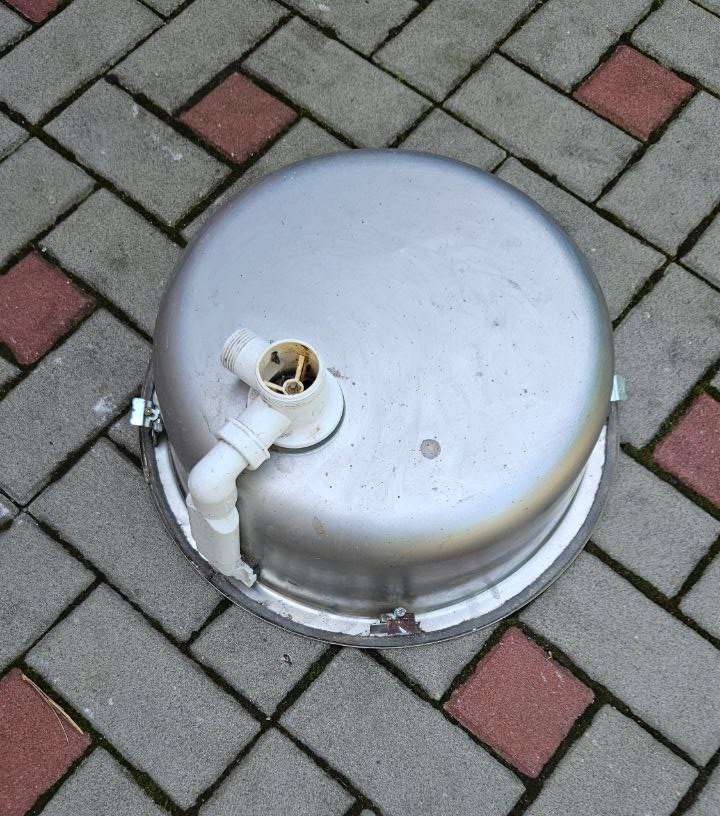 Kuchyňský kulatý nerez dřez, průměr 45 cm - 3