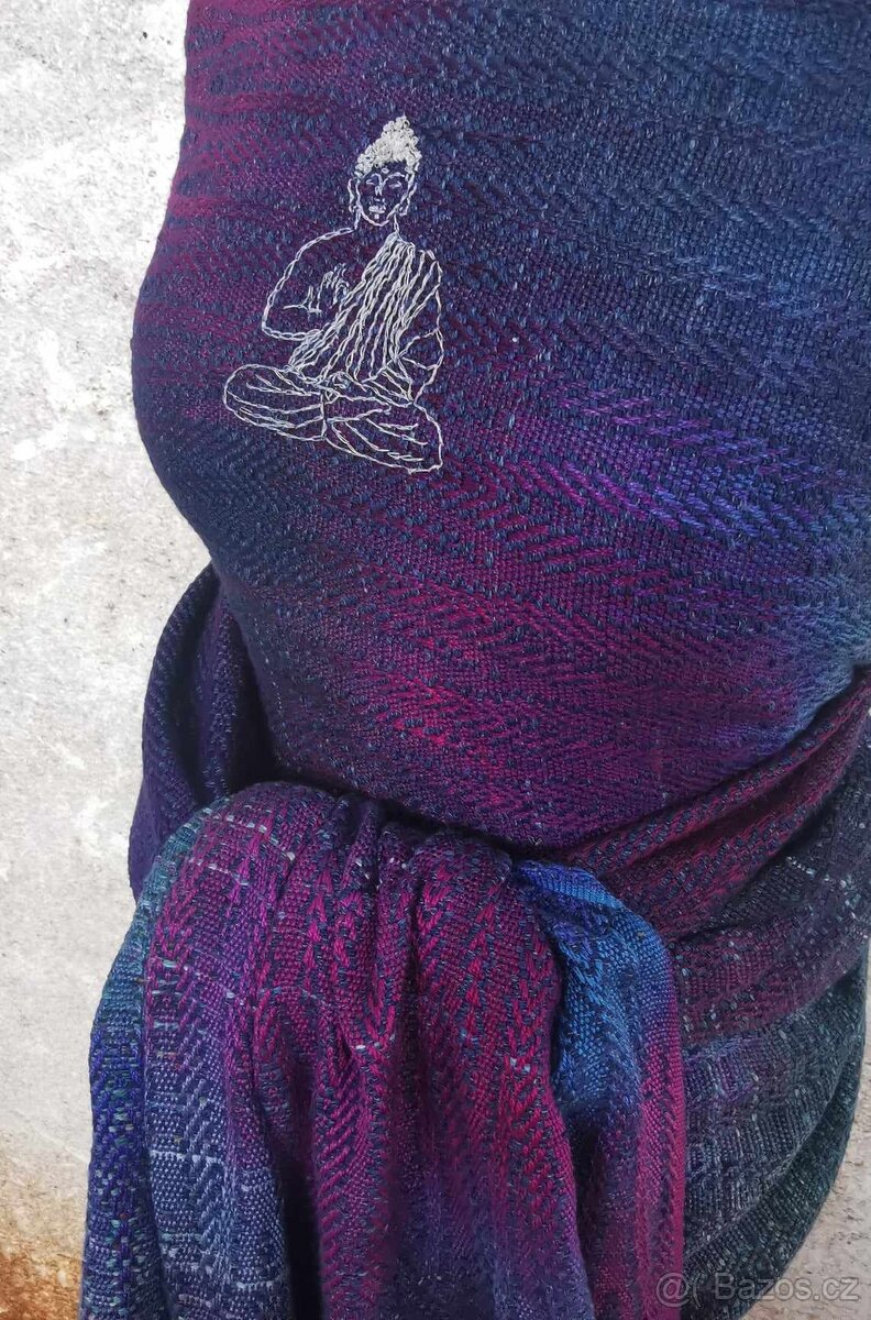 Hedvábný šátek pro nošení miminka - 3