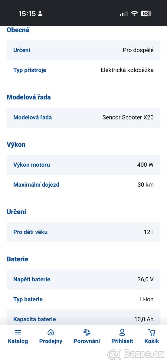 Elektrická koloběžka Sencor X20 - 3