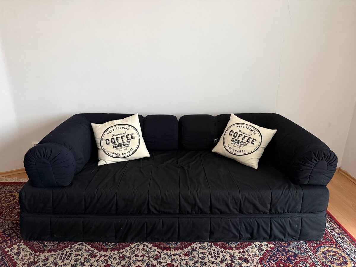 Ikea Grinda rozkladaci sofa bed postel cerny gauc - 3