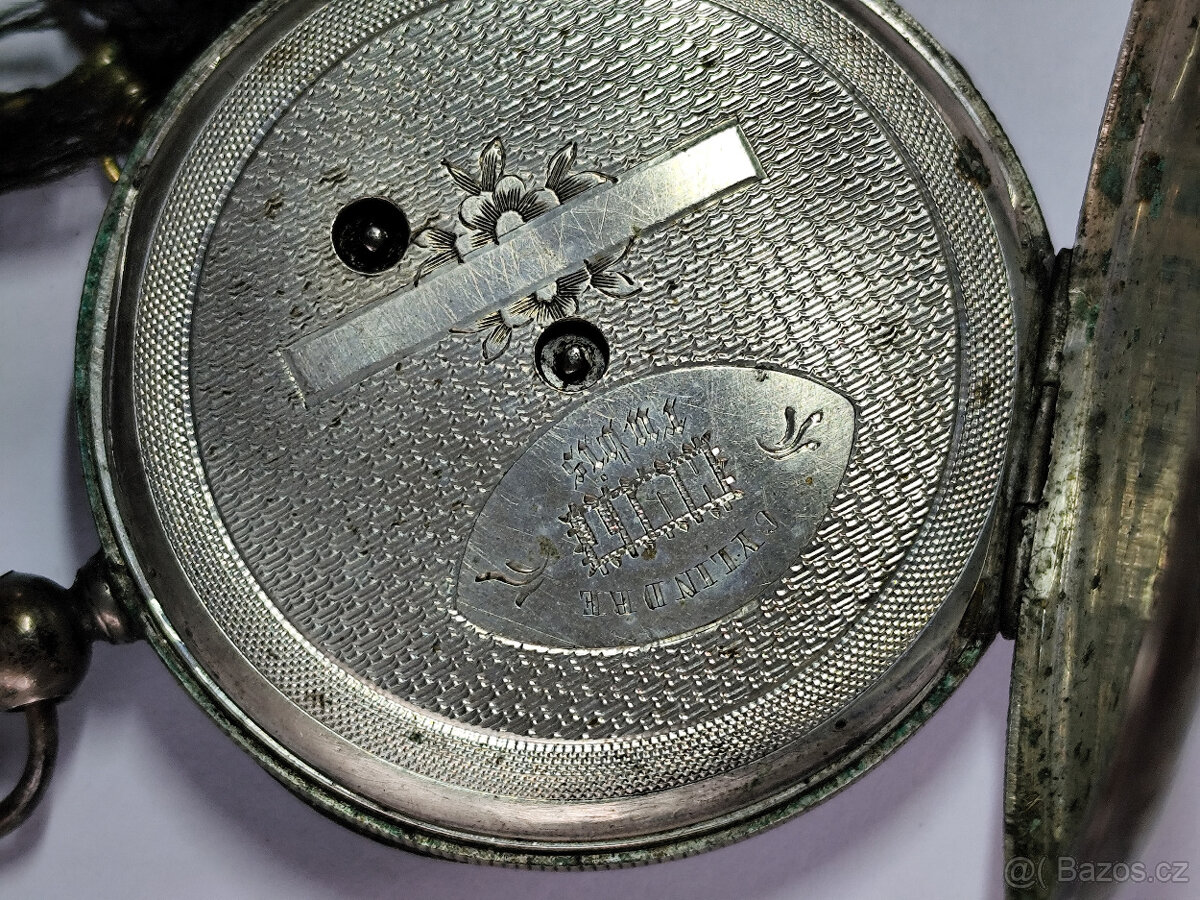 Stříbrné hodinky, funkční, 8 rubínů - 3