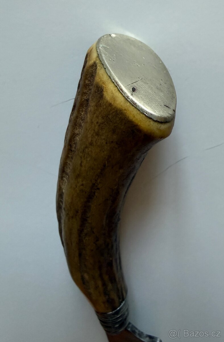 Starý lovecký nůž zavazák, pravé paroží - 3