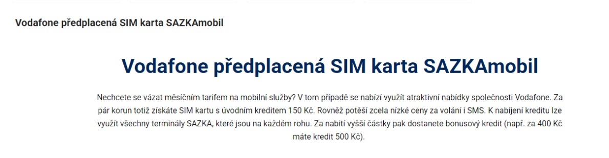 Sim karta-Sazka mobil /Vodafone..-A 2 kusy Blesk mobil 99kč - 3