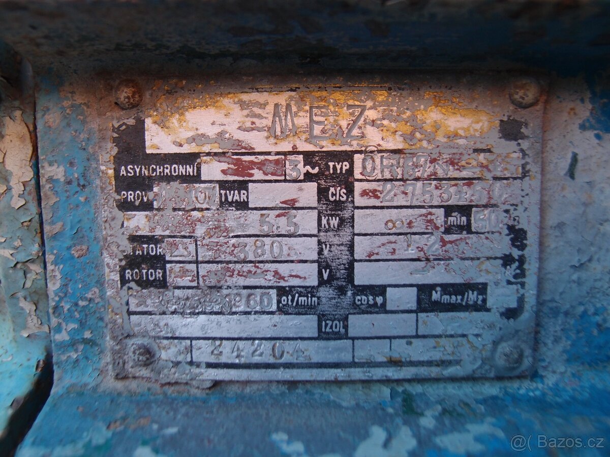 Prodám elektromotor MEZ 5,5kw 960 ot. 380V - 3