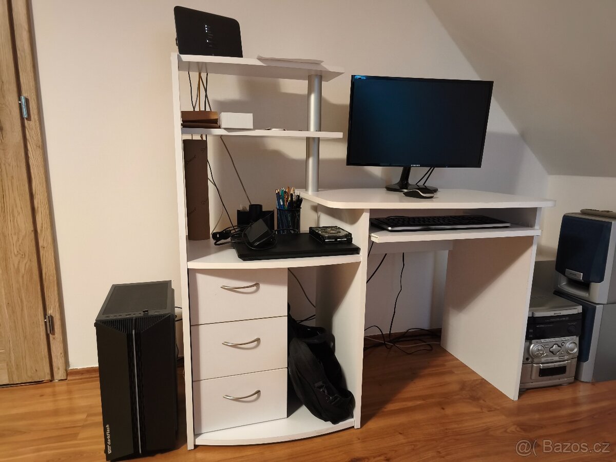 Počítačový stůl bílý - 3