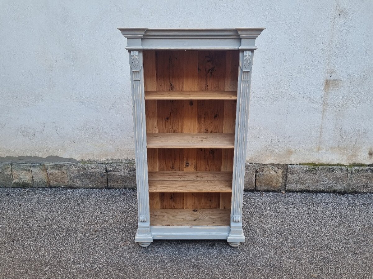 KRÁSNÁ STARÁ ZDOBENÁ KNIHOVNA - REGÁL - 3