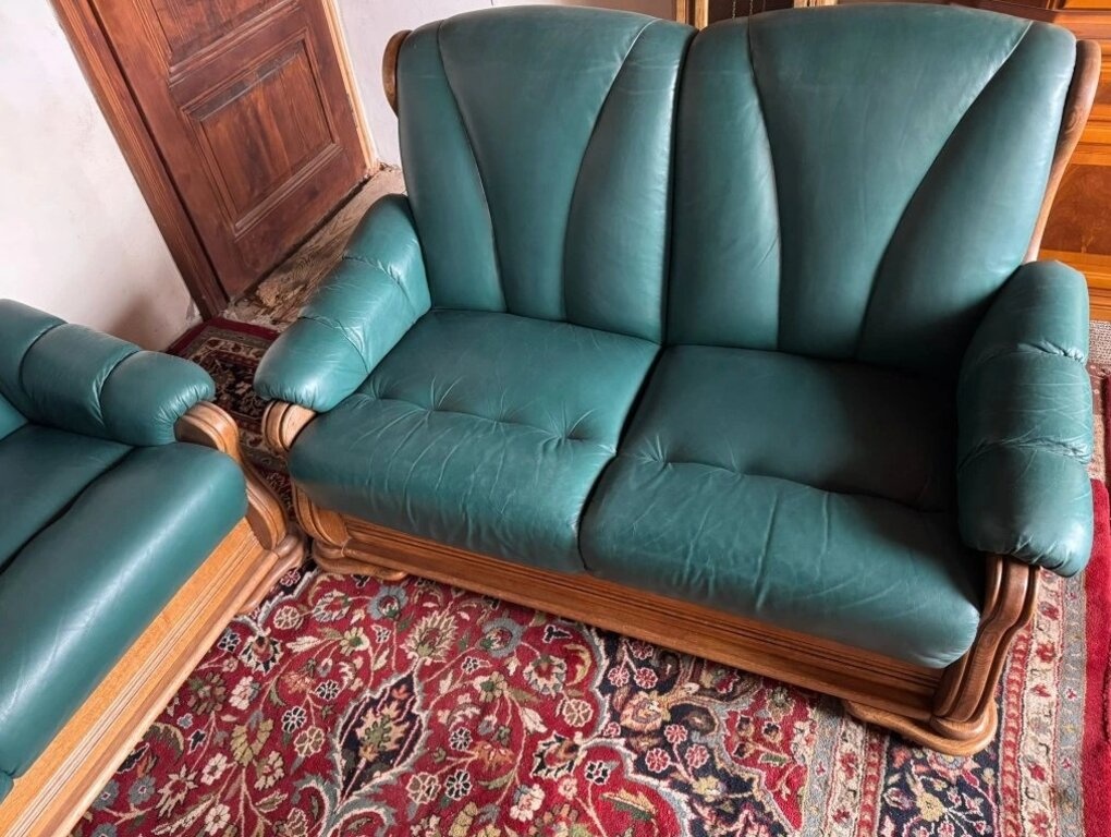 Dubová rustikální kožená souprava 3+2+1,3332 - 3