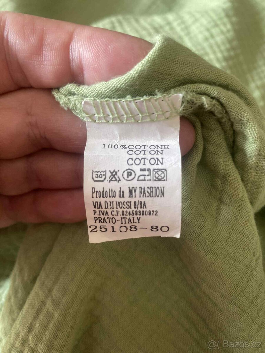 Velikáá nová hráškově zelená tunika mušelín 54 a více - 3