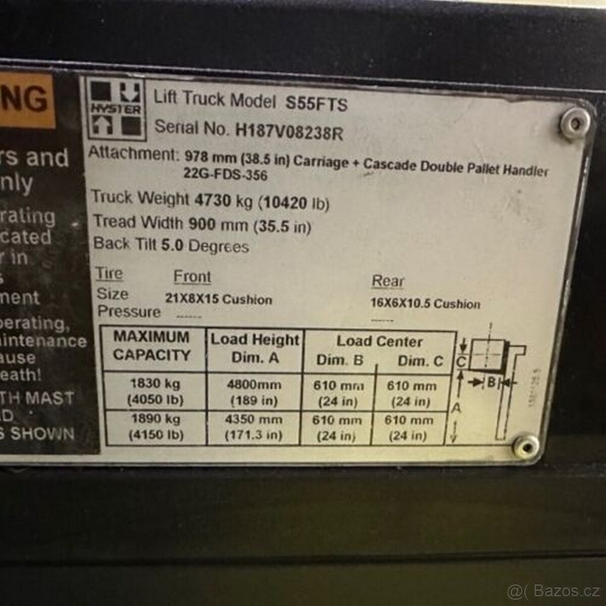 Vysokozdvižný vozík Hyster S55FTS 2250 kg, 2017, použitý, na - 3