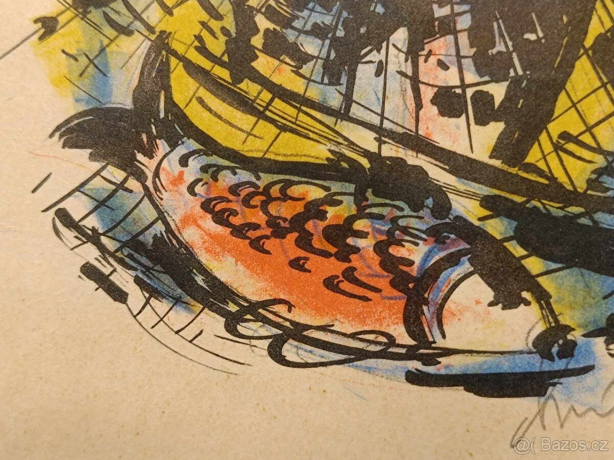 Obraz Cyril Chramosta, Rybář 1963, 26x21 - 3