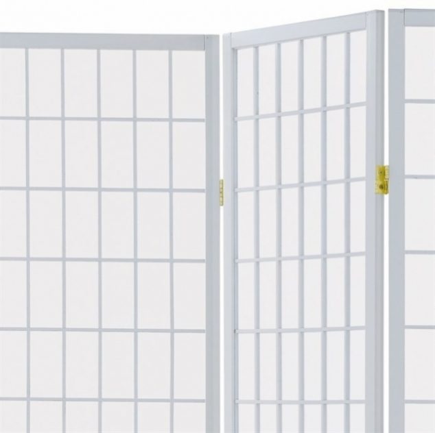 3 dílný paravan bílý z dřeva - 3