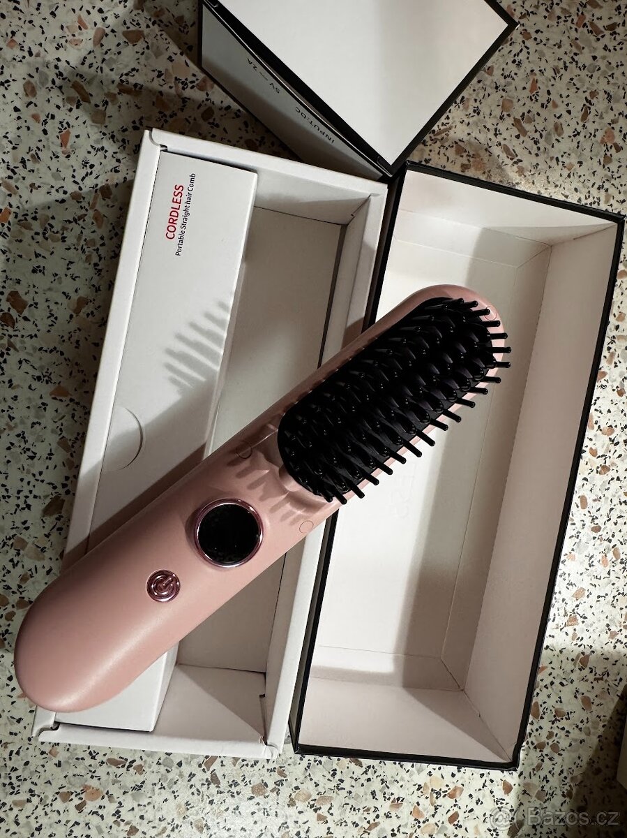 Mini žehlička- bezdrátový kartáč na vlasy - 3