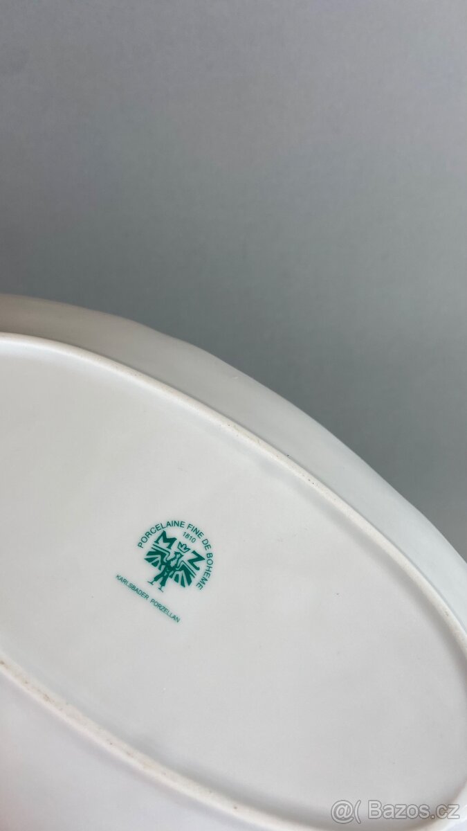 Mísa porcelán husy, modrá linka, Moritz Zdekauer - 3