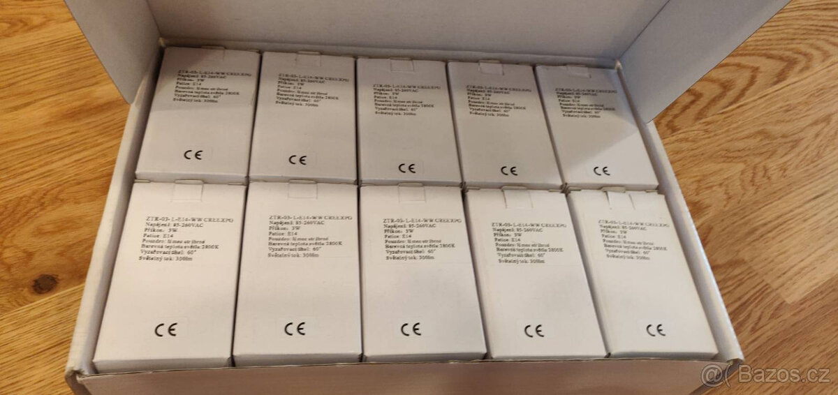 (10x) E14, 2800K, 300lm, 60 stupňů, 85-220VAC, LED, 3W - 3