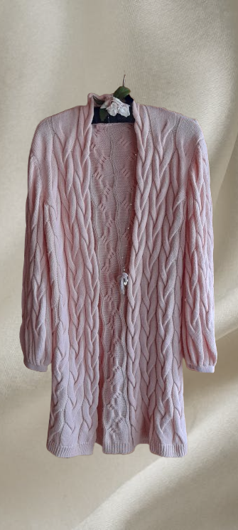 Yes Style meruňkový dlouhý kardigan - 3