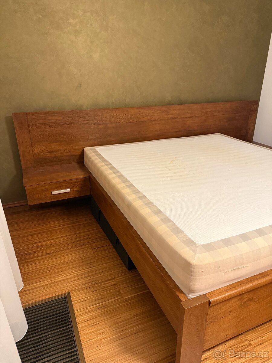 Teaková manželská postel s matrací Hastens - 3