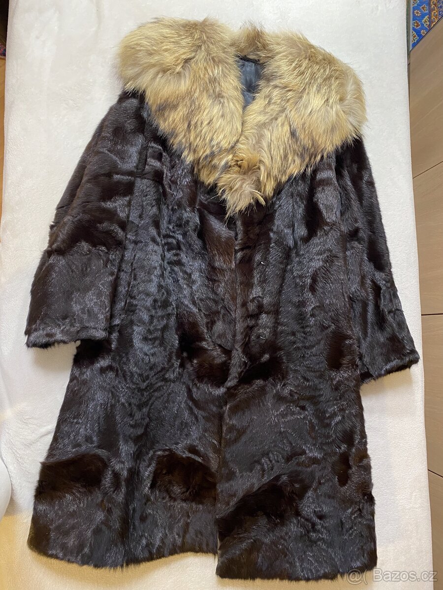 KARA Kabát z pravé kožešiny s velkým límcem - 3