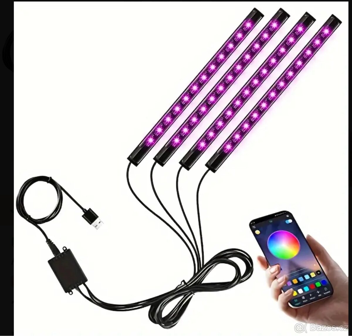 RGB LED Světla do Auta - Vícebarevné LED Proužky s - 3