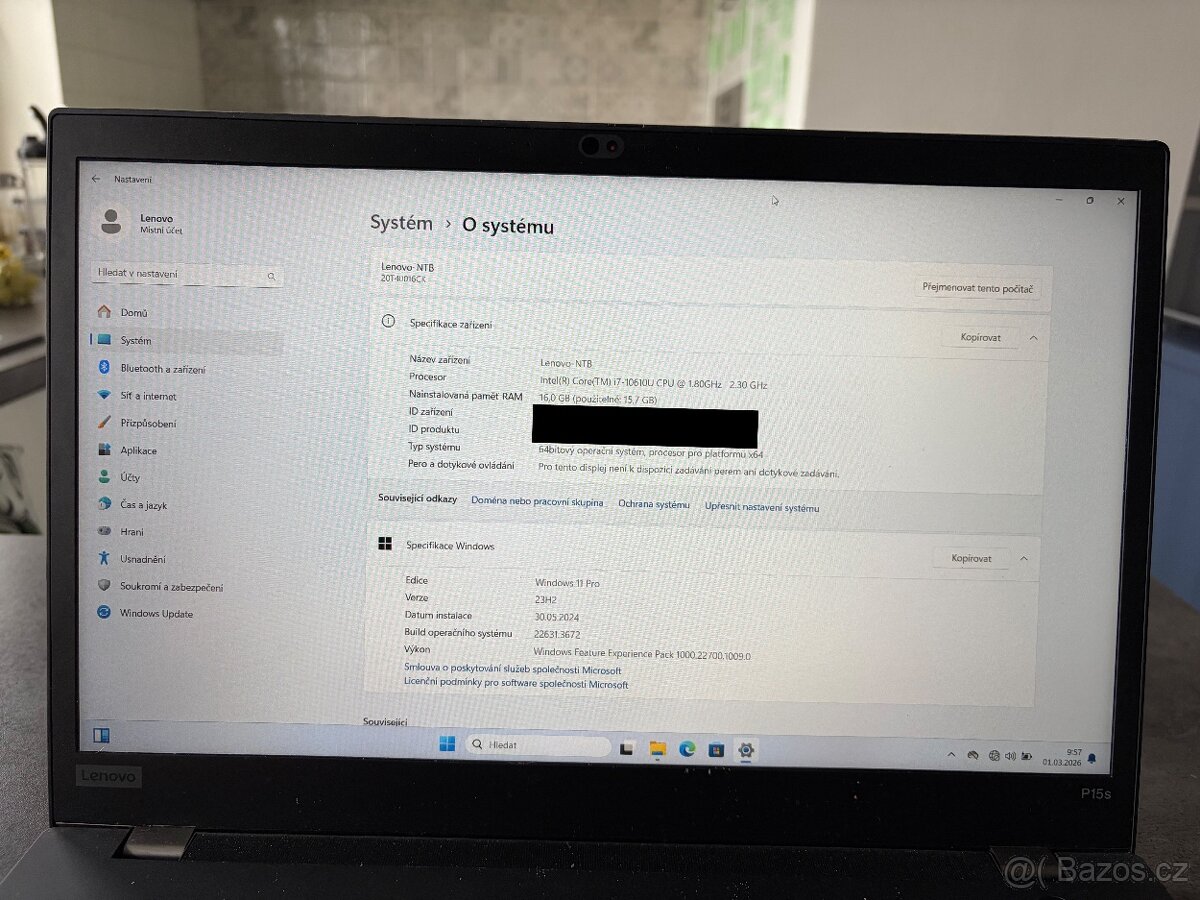 Notebook ThinkPad P15s i7 Quadro workstation - 3