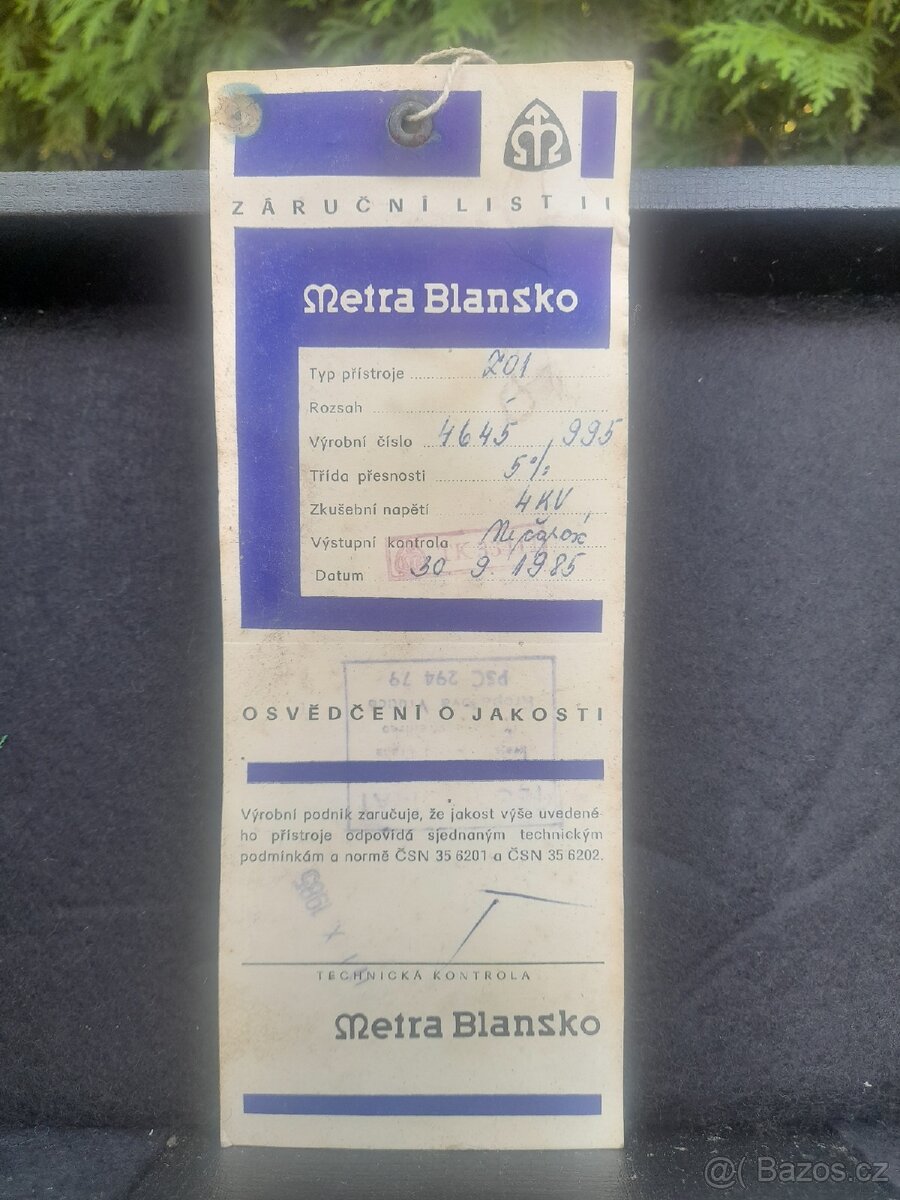 Měřící přístroj Z 01 - 3