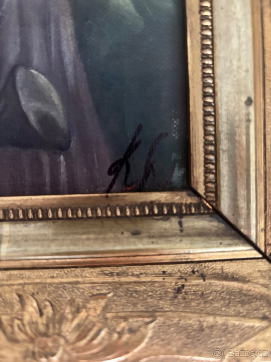 Obrazy starožitné krojované, olej plátno 35x43 - 3