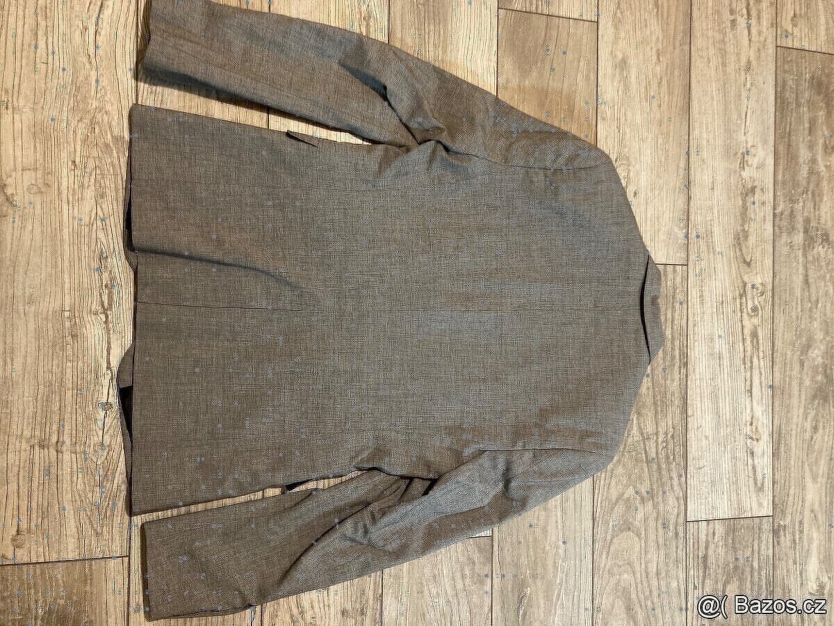 👔 Komplet pánský oblek (šedý) + košile + boty – TOP stav - 3