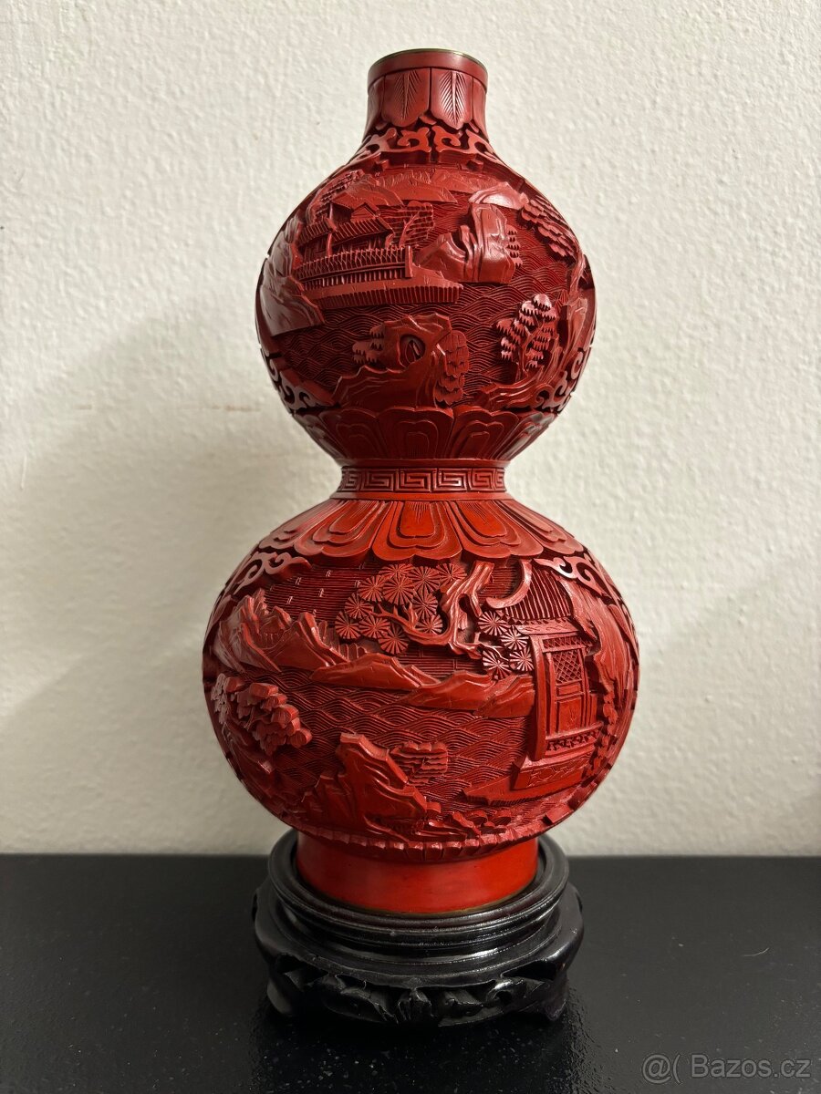 Váza - řezba v Čínském laku - 3