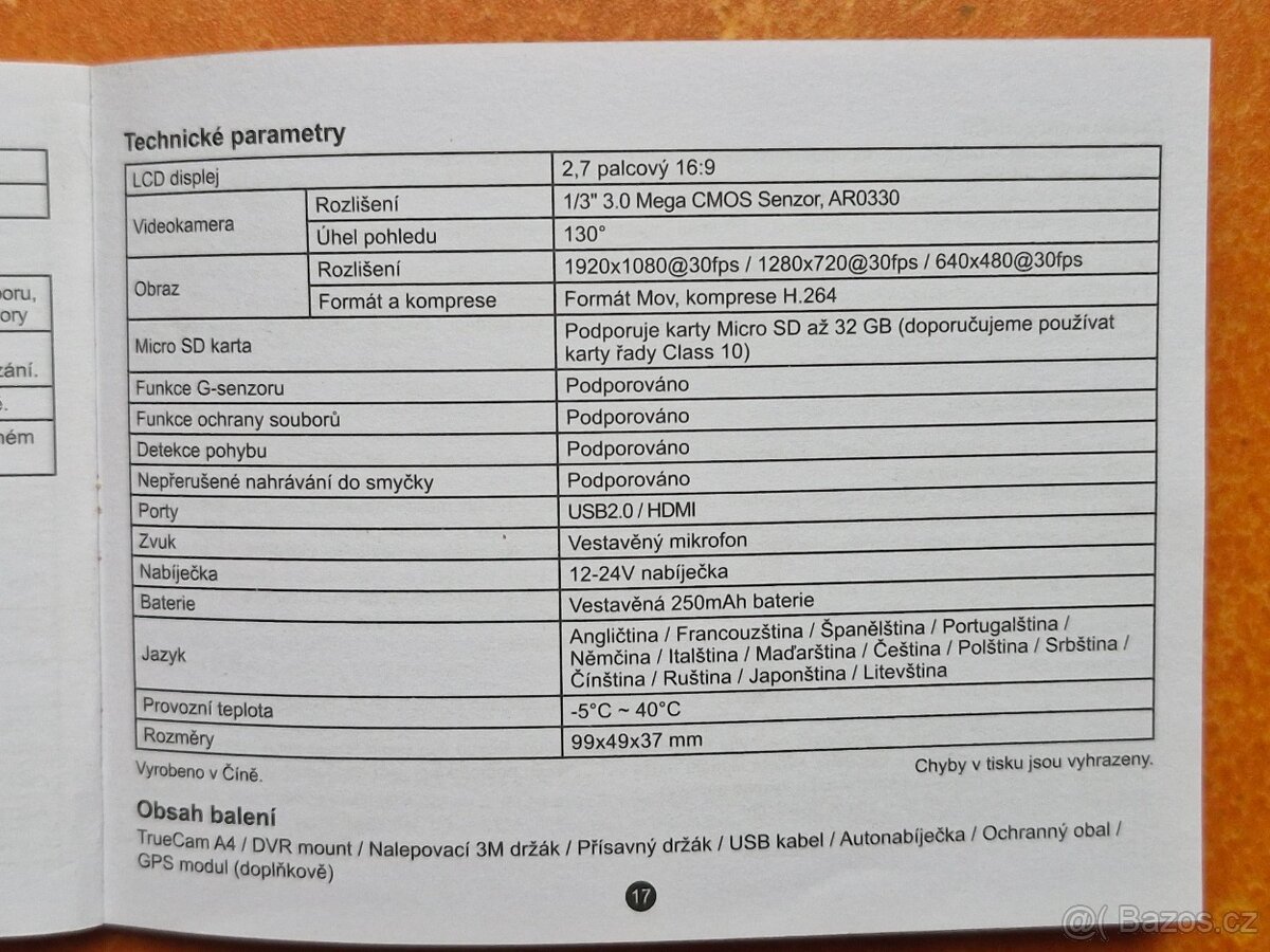 Autokamera TrueCam A4 Fuul HD CAR DVR - 3