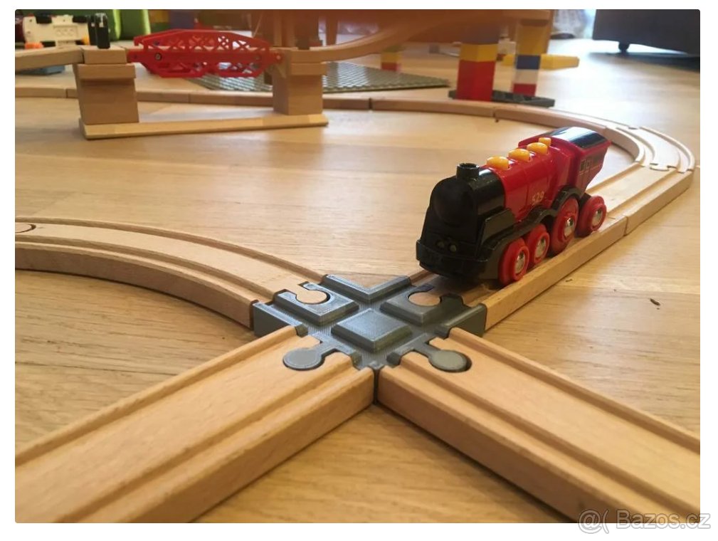 Vláčkodráha, koleje křížení 90st. Brio Ikea Lidl - 3