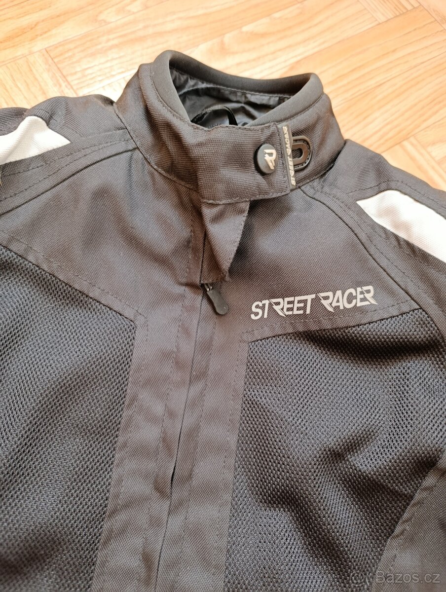 Dámská bunda na motorku Street Racer Elite černo bílá XS - 3