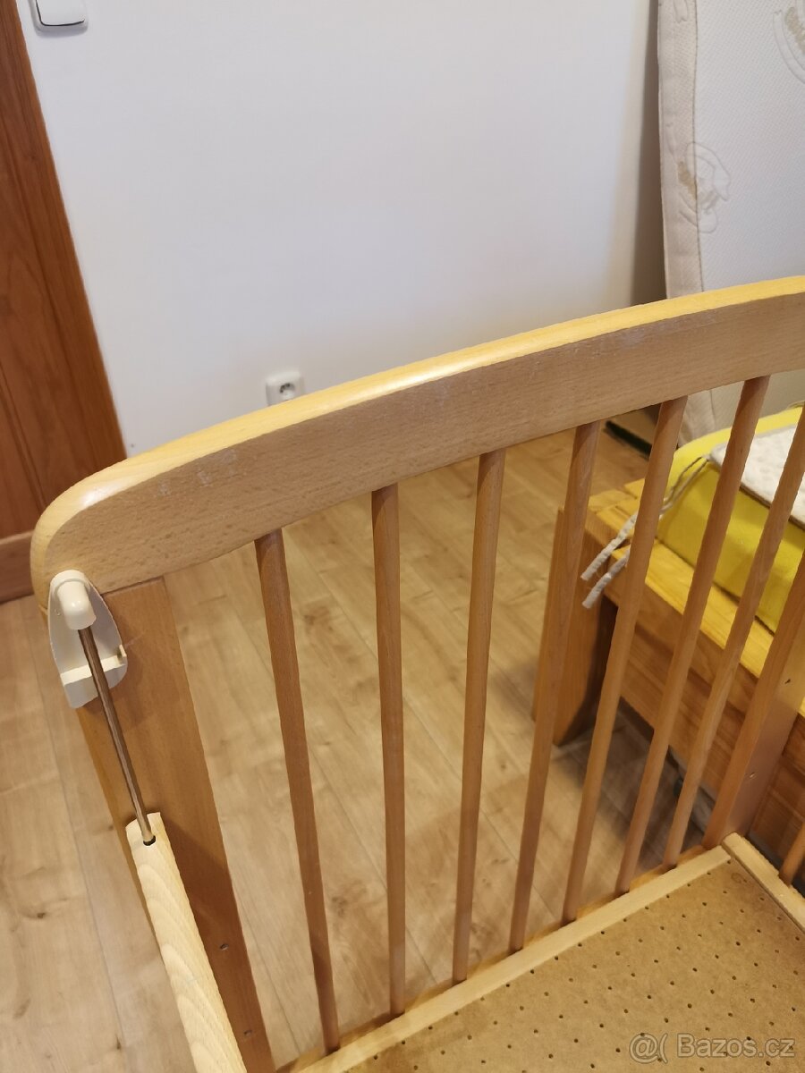Dřevěná dětská postýlka, přírodní buk - 3