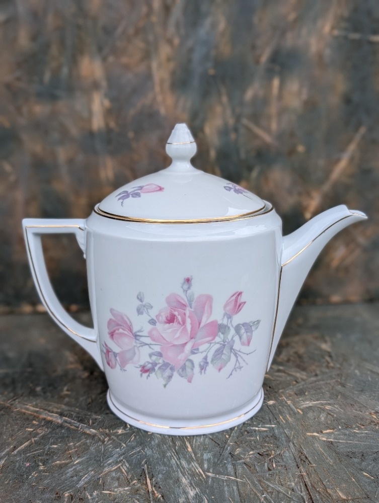 Artdeco konvice a mléčenka,Czecho-Slovakia, růže. - 3