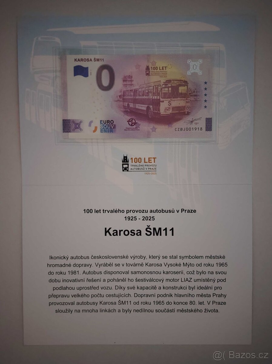 0€ / 0 euro suvenírová bankovka CZBJ 2025-2 Karosa ŠM11 - 3