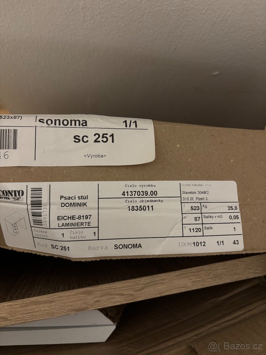 Prodám zcela nový psací stůl (v demontu) - 3