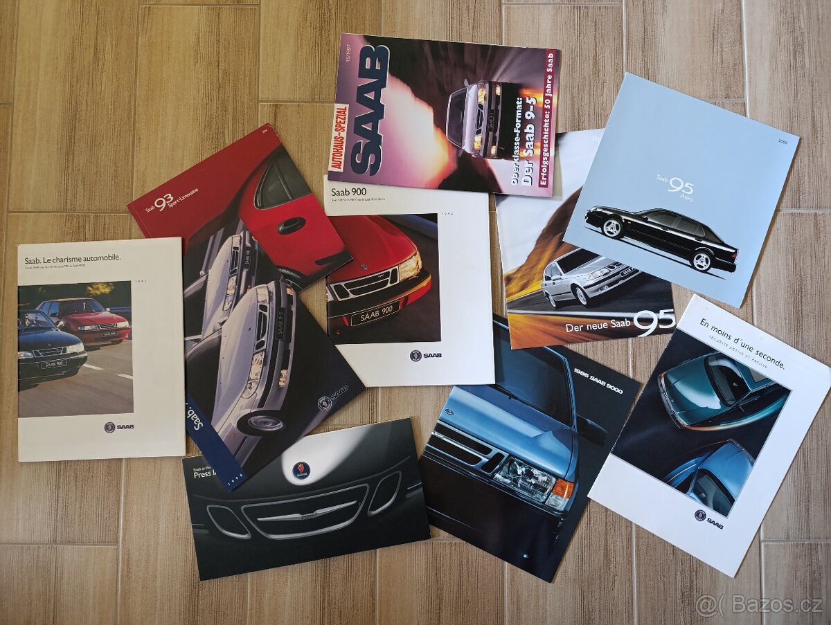 Prospekty Saab a Volvo 50. až 90. léta. - 3