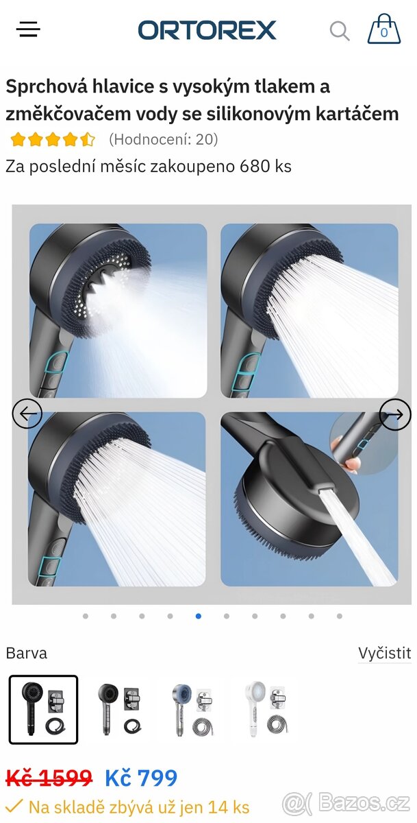 Sprchová hlavice Ortorex -nová stříbrná - 3