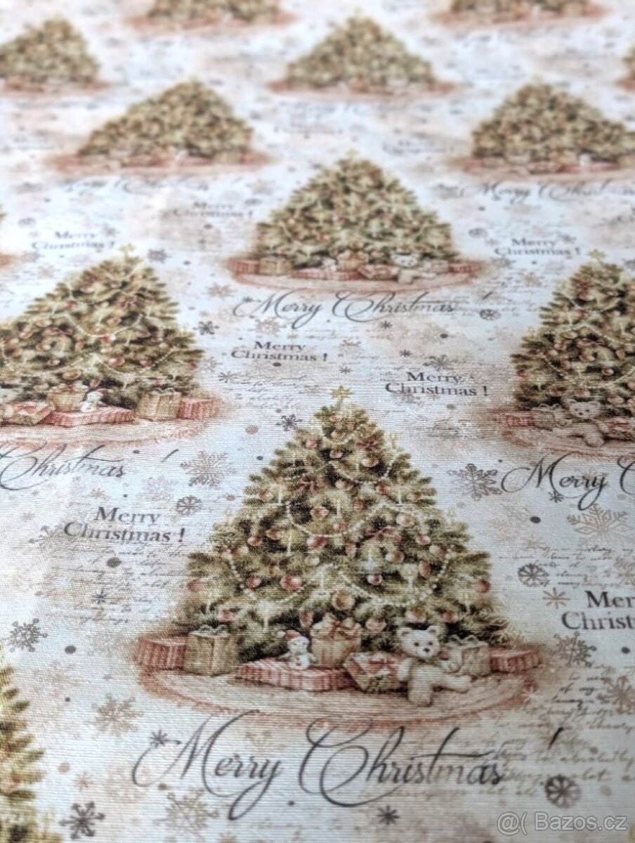 Vánoční látka, Marry Christmas, 3m vcelku. - 3